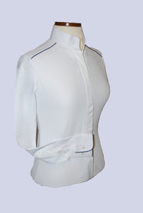 0101566  Ladies White Stretch Mesh Shirt