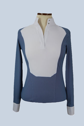 0101598    Long Sleeve Blue Dot Ladies' Bib Shirt