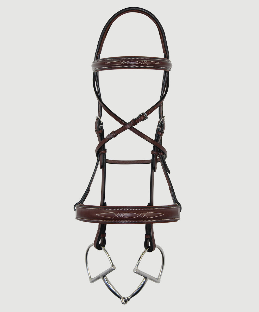 HBW-110 Bridle, Integrated, Wide, Raised, Fancy Stitch